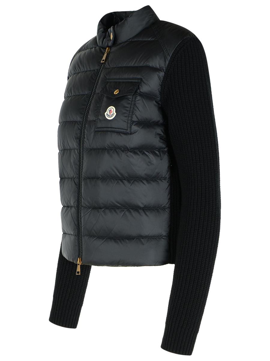Moncler svart jacka i ullblandning