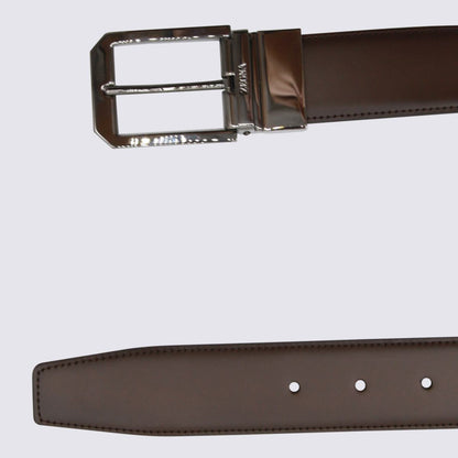Zegna svart läderbälte