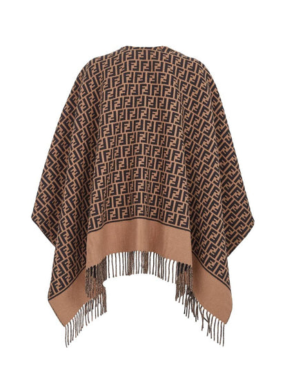 Fendi ull- och kashmirponcho