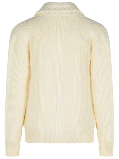 Elevent Ivory Cardigan i ullblandning