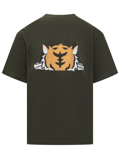 Kenzo Kenzo Herr Grön T-shirt Med Tigertryck