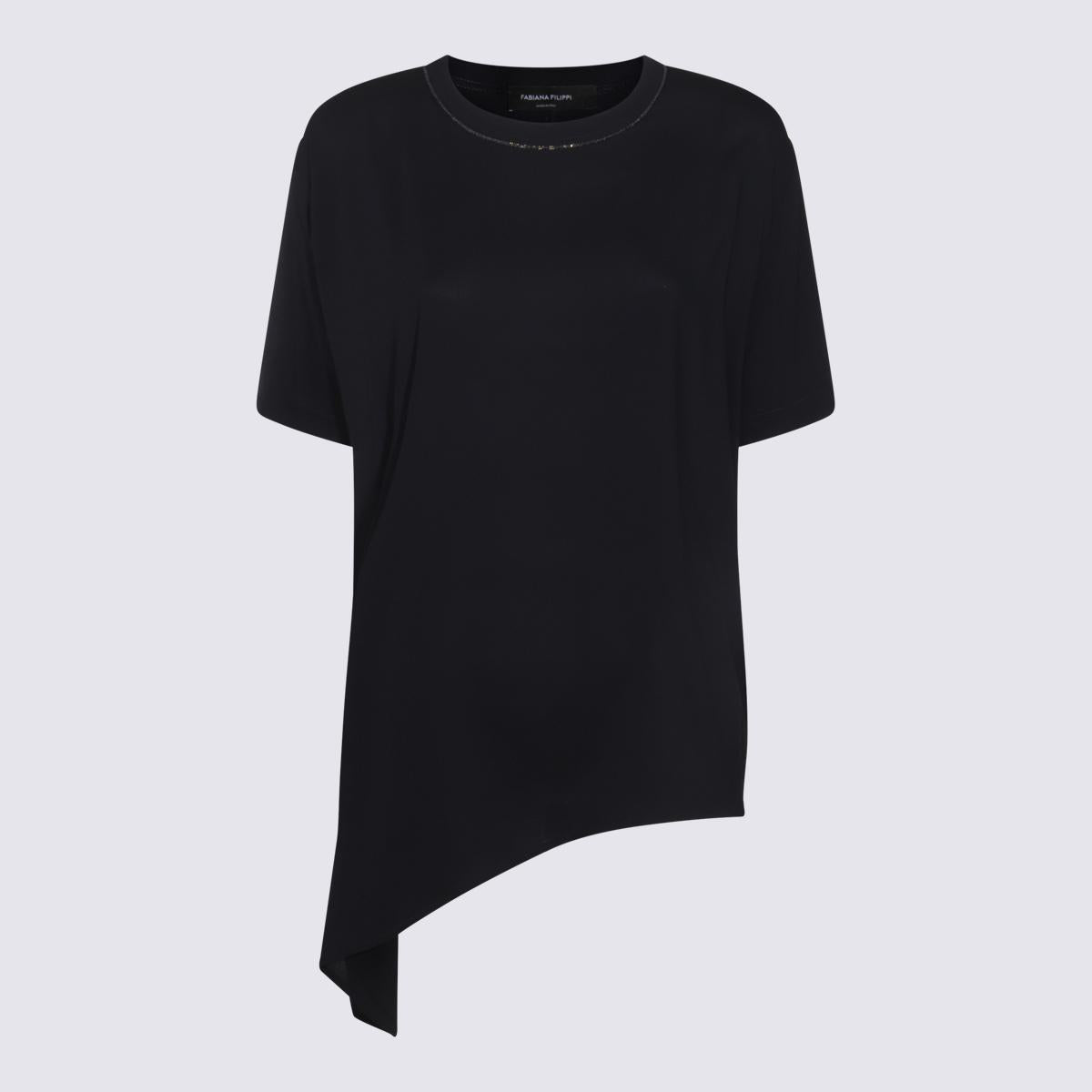 Fabiana Filippi Mörkblå Viskos T-shirt