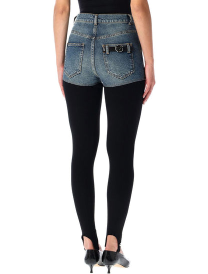 Coperni Hybrid Rib Knit And Denim Trompe-L'Œil byxor