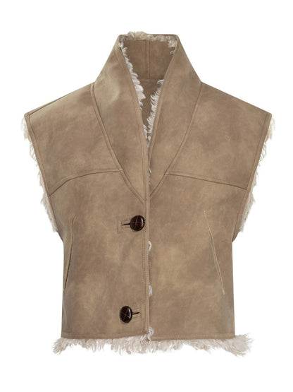 Isabel Marant Étoile Shearling Väst med hög krage Isabel Marant Étoile