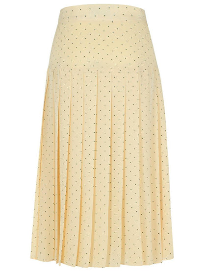 Alessandra Rich Cream Sidenkjol