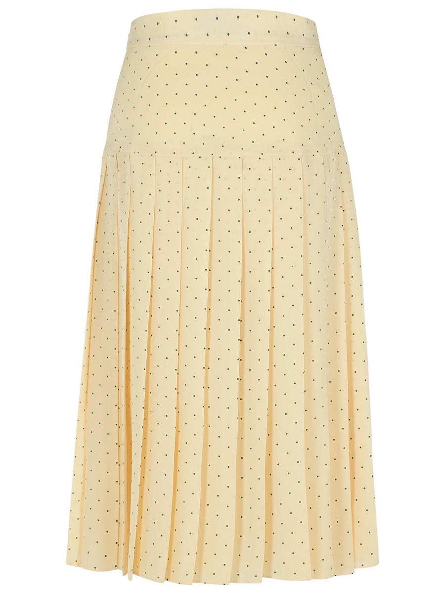 Alessandra Rich Cream Sidenkjol