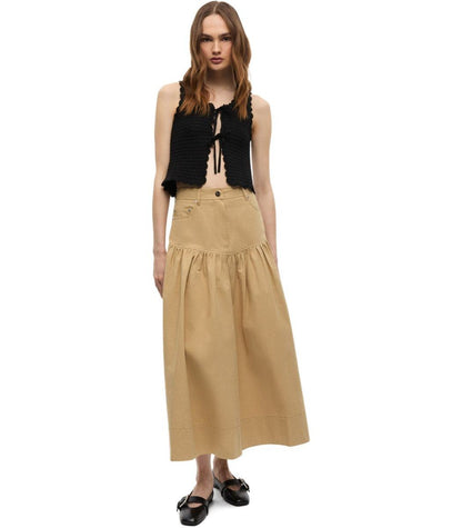 Ganni Beige Midikjol