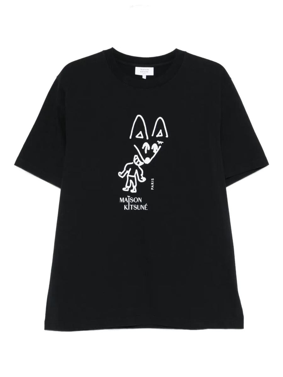 Maison Kitsuné "Party Fox" Komfort T-shirt Kläder