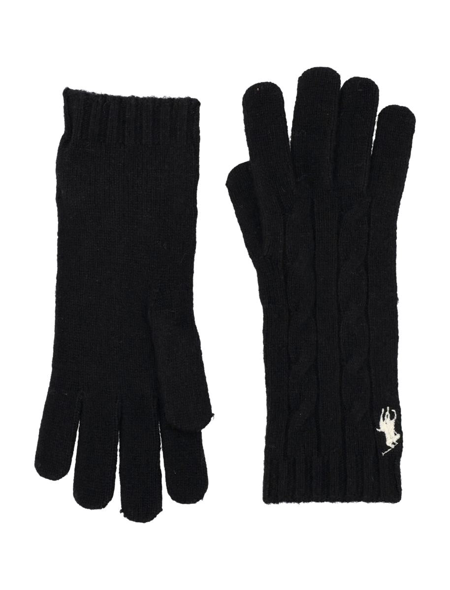 Polo Ralph Lauren Kabelstickade Ull-Kashmirhandskar