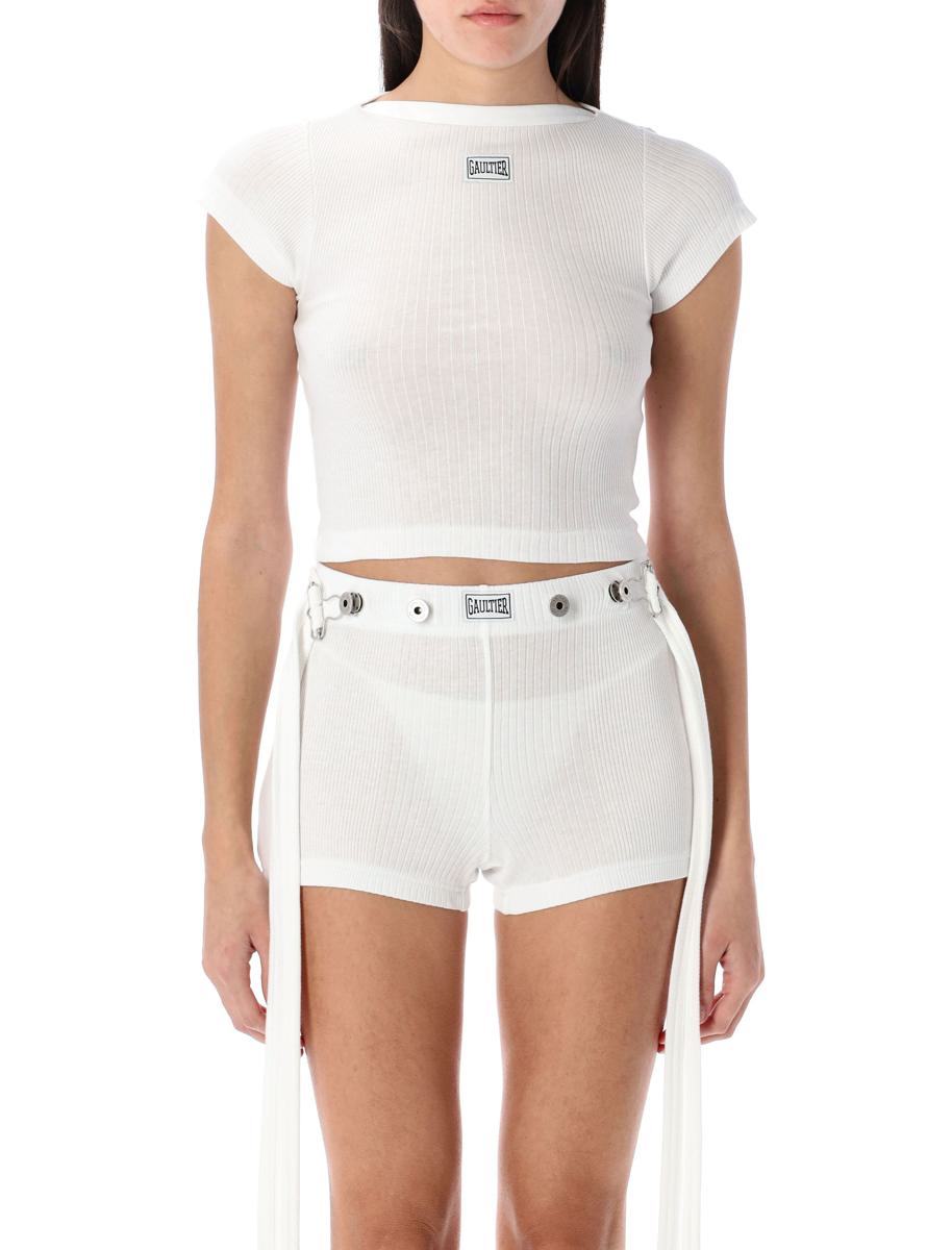 Jean Paul Gaultier T-shirt med vita lappar