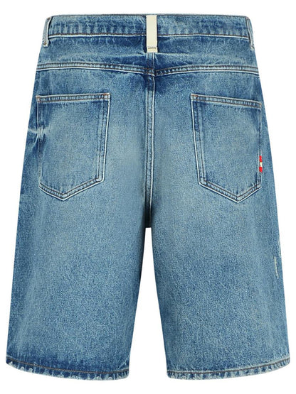 Amish 'Tommy' Bermudashorts i ljusblå denim