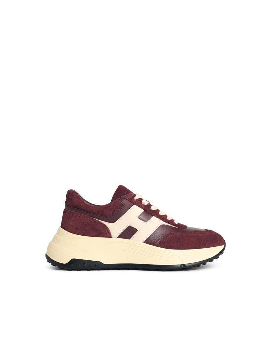 Hogan 'H669' Vinröda lädersneakers