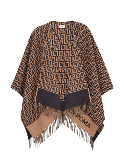 Fendi ull- och kashmirponcho