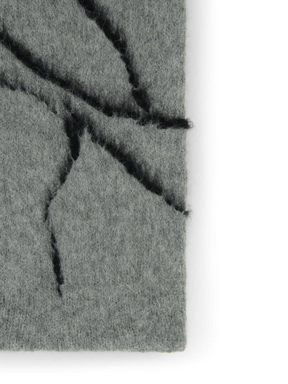 Dries Van Noten 'Mouton' Grey Alpaca Blend Scarf