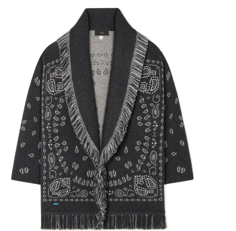 Alanui Kofta Jacquard Bandana Antracitgrå/Multifärgad
