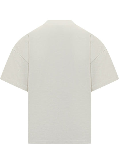 Jil Sander Vit Jil Sander T-shirt Med Svart Logotyp