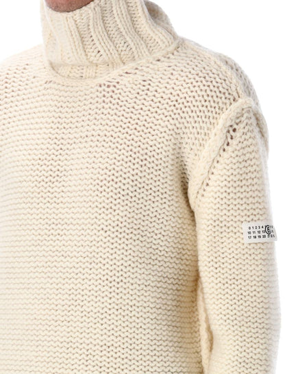 MM6 Maison Margiela grov ulltröja med polotröja