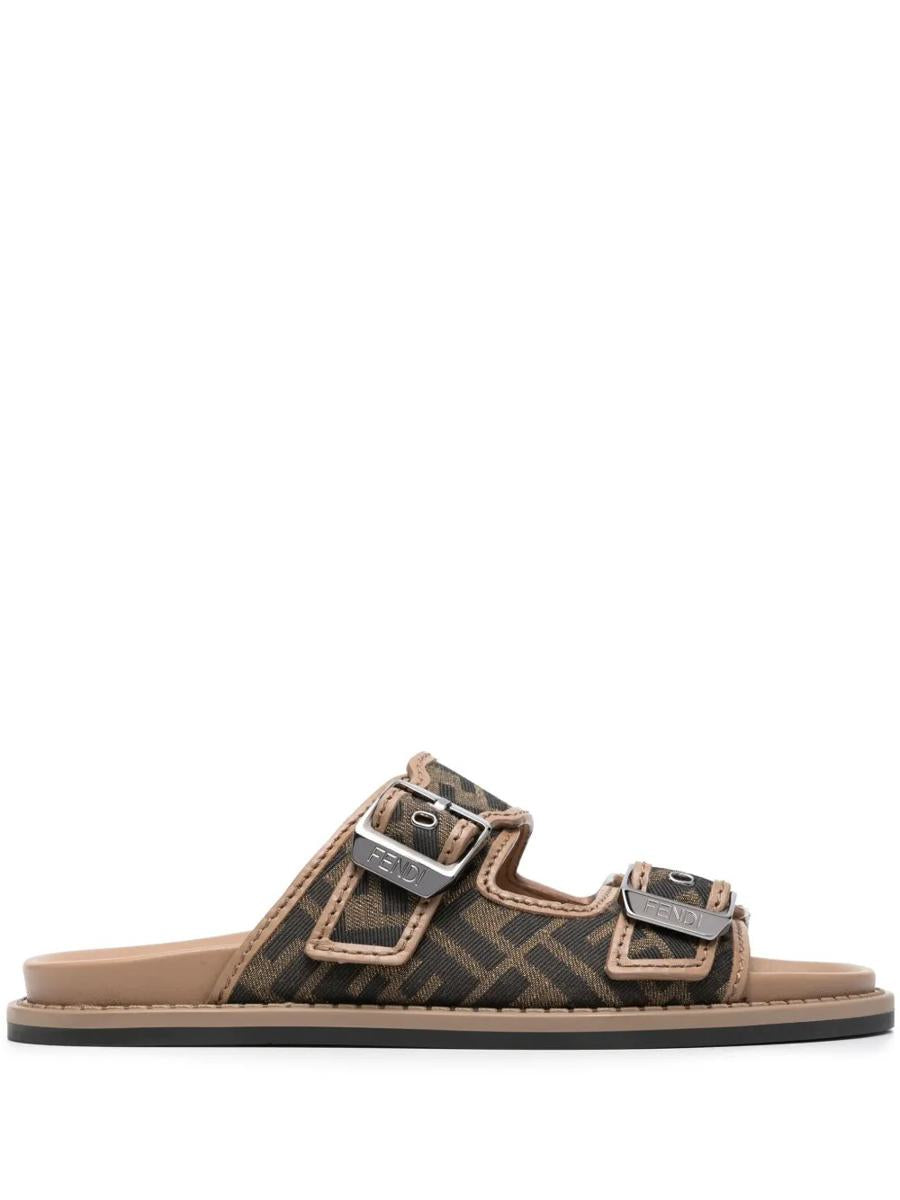 Fendi Feel Ff Jacquard Tyg Sandaler Skor