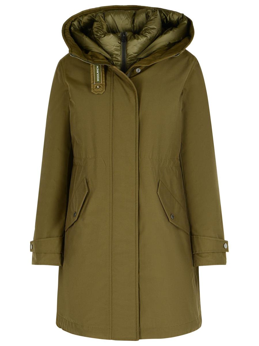 Woolrich 3-i-1 'Autentisk' mörkgrön parkas i bomullsblandning