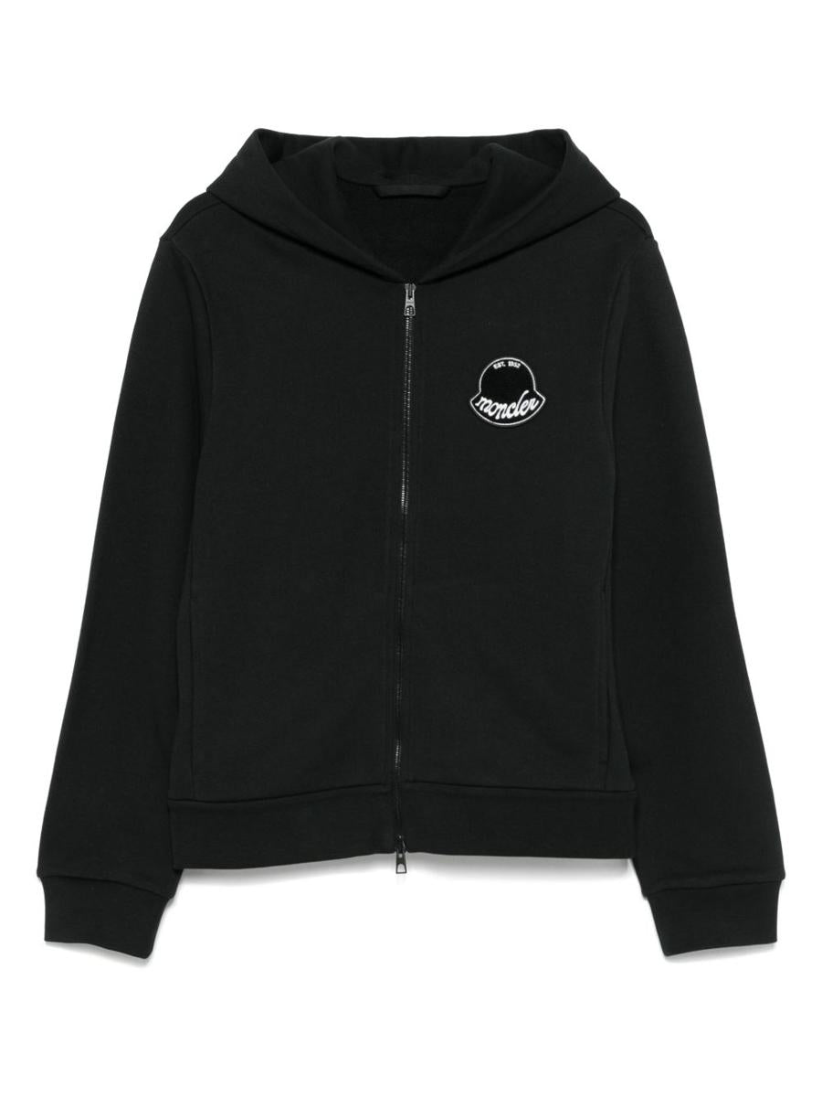 Moncler svart bomullslucka med logotyp