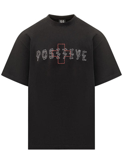 M44 Label Group Svart överdimensionerad 44 Label Group T-shirt med broderad logotyp