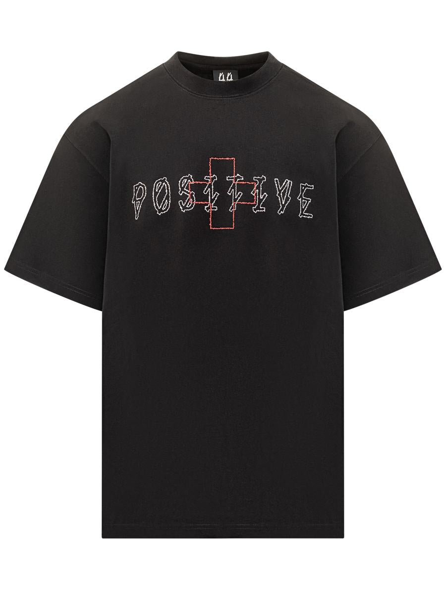 M44 Label Group Svart överdimensionerad 44 Label Group T-shirt med broderad logotyp