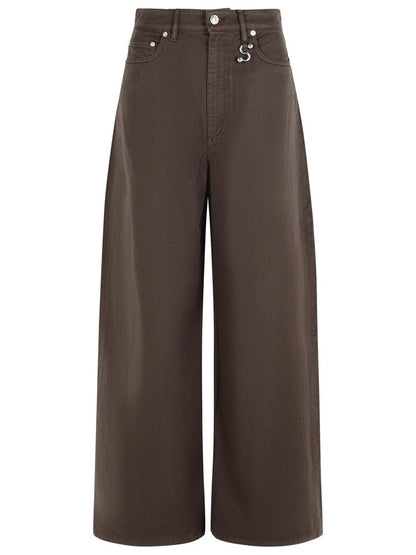 Sportmax 'Siamese' bruna bomullsjeans