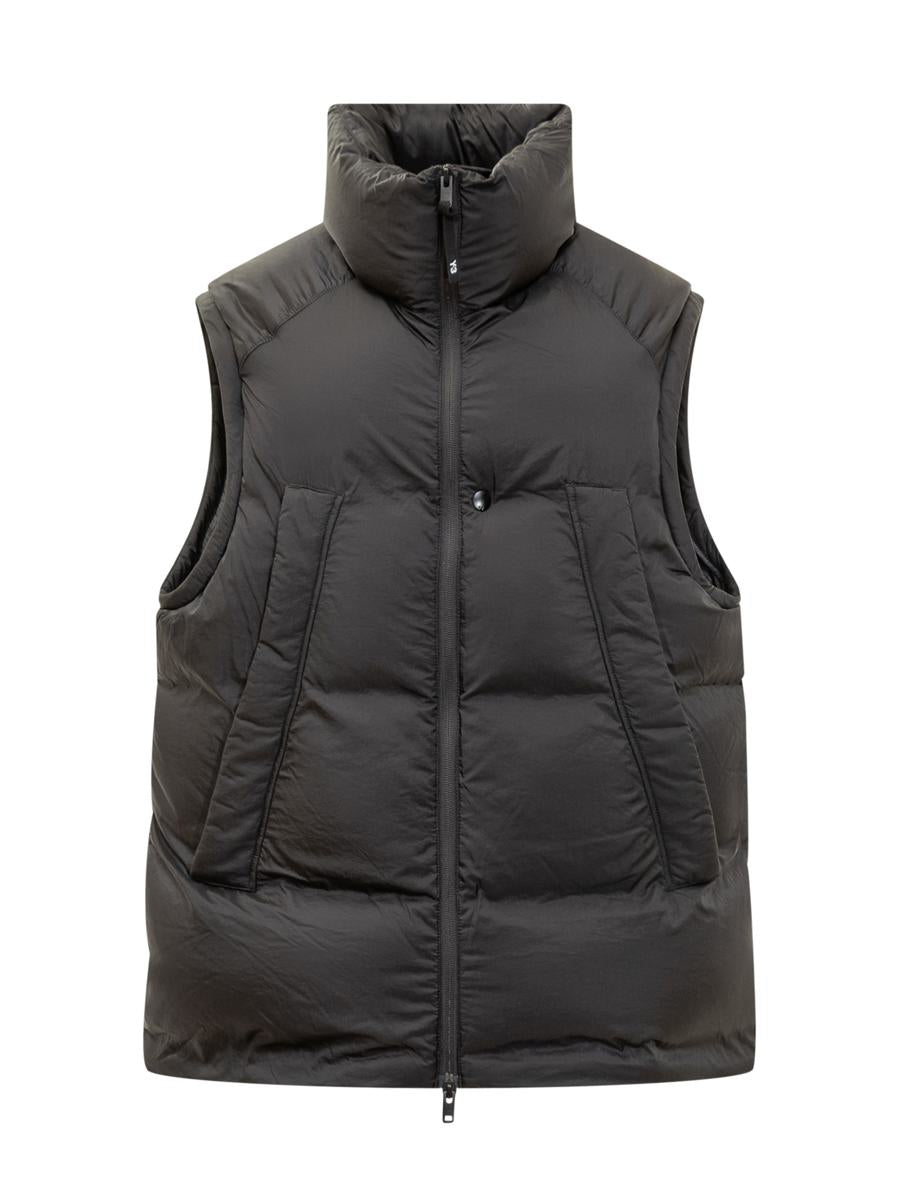 Y-3 Adidas Svart Vadderad Väst med Dragkedja Y-3