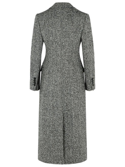 Dolce &amp; Gabbana tvåfärgad ullkappa