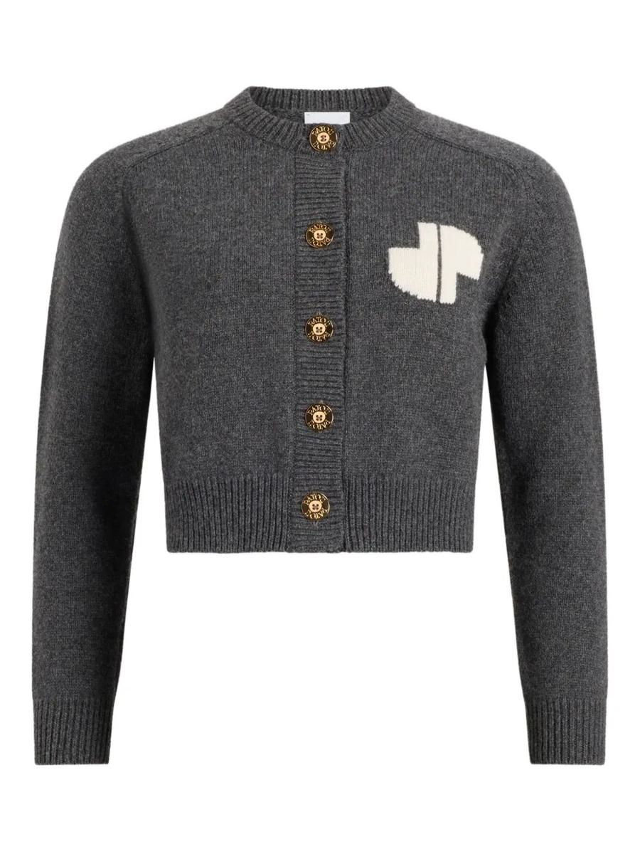 Patou JP Monogram Intarsia Ull Och Kashmir Kort Kofta Kläder