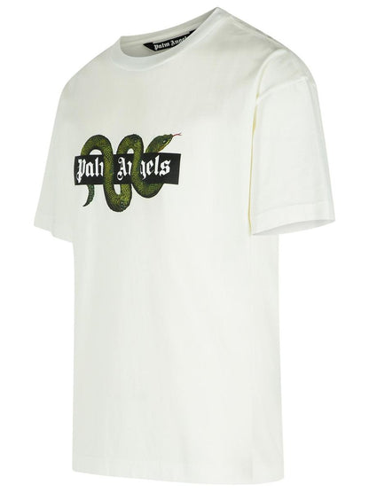 Palm Angels Vit bomulls-T-shirt
