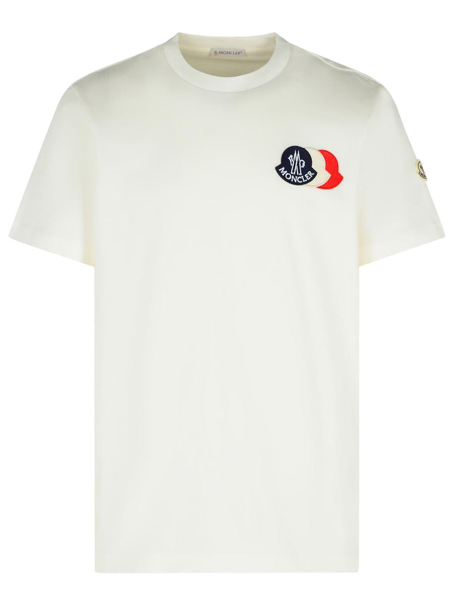 Moncler Vit Bomulls-T-shirt
