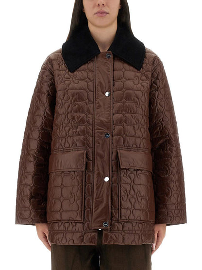 Ganni quiltad midijacka