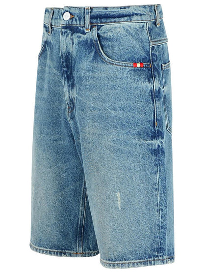 Amish 'Tommy' Bermudashorts i ljusblå denim
