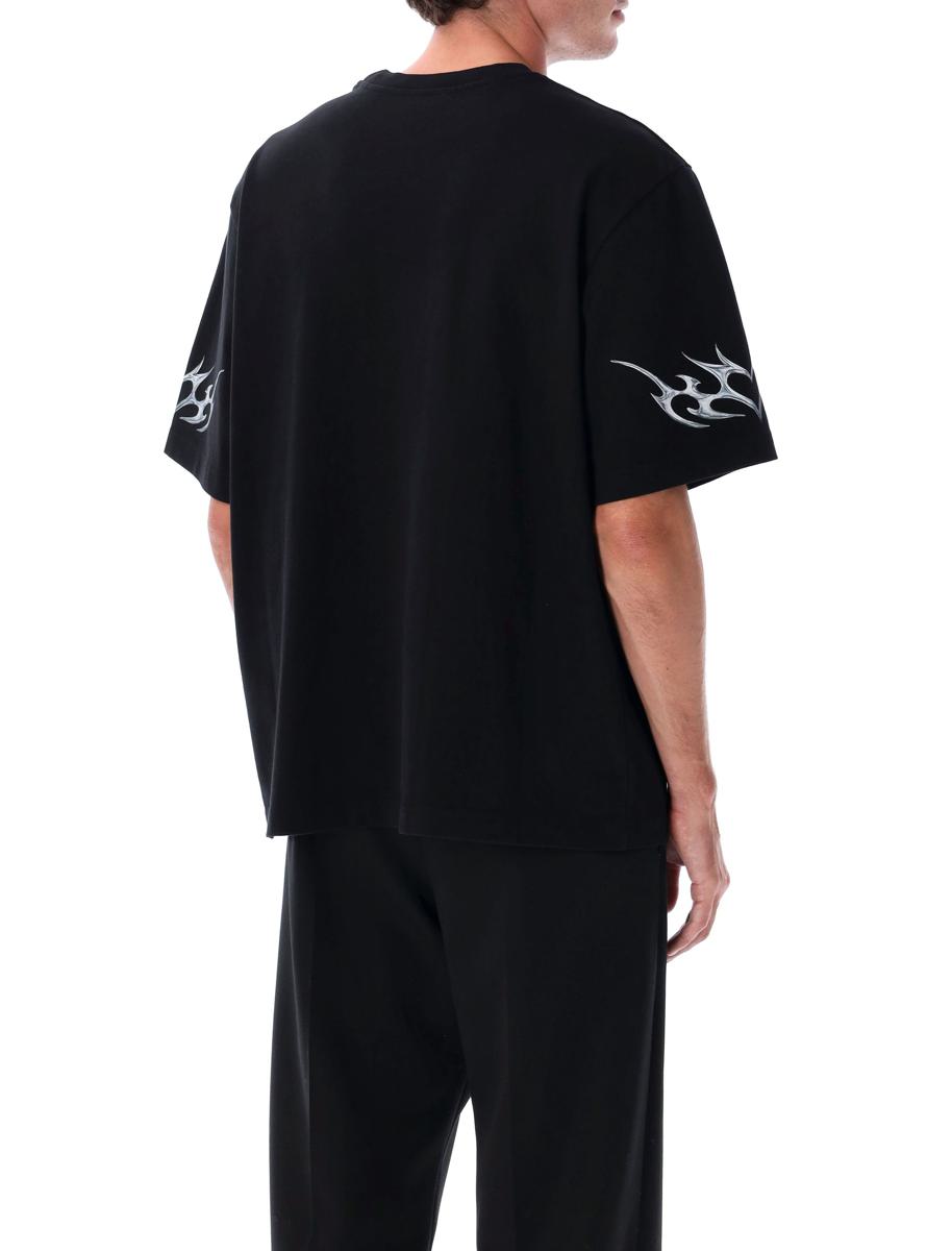 Casablanca Svart Blades Överdimensionerad Grafisk T-shirt