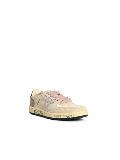 Premiata 'Bskt Clay' Grå Sneakers i Läderblandning