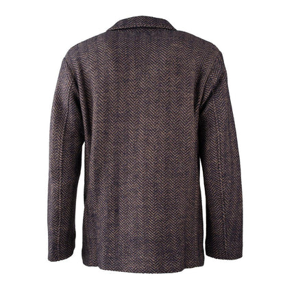 Etro Blå Och Kamelfärgad Peacoat Jacka
