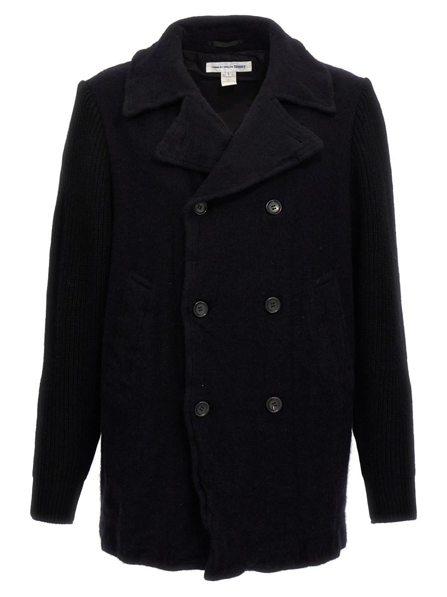 Comme Des Garçons dubbelknäppt ullkappa
