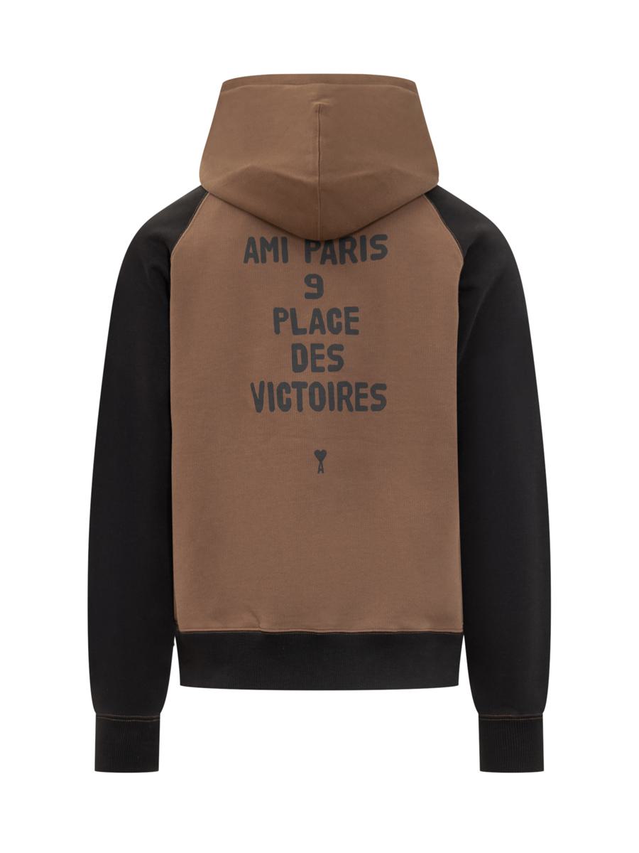 AMI Paris Ami Alexandre Mattiussi Herrtröja med tvåfärgad huvtröja