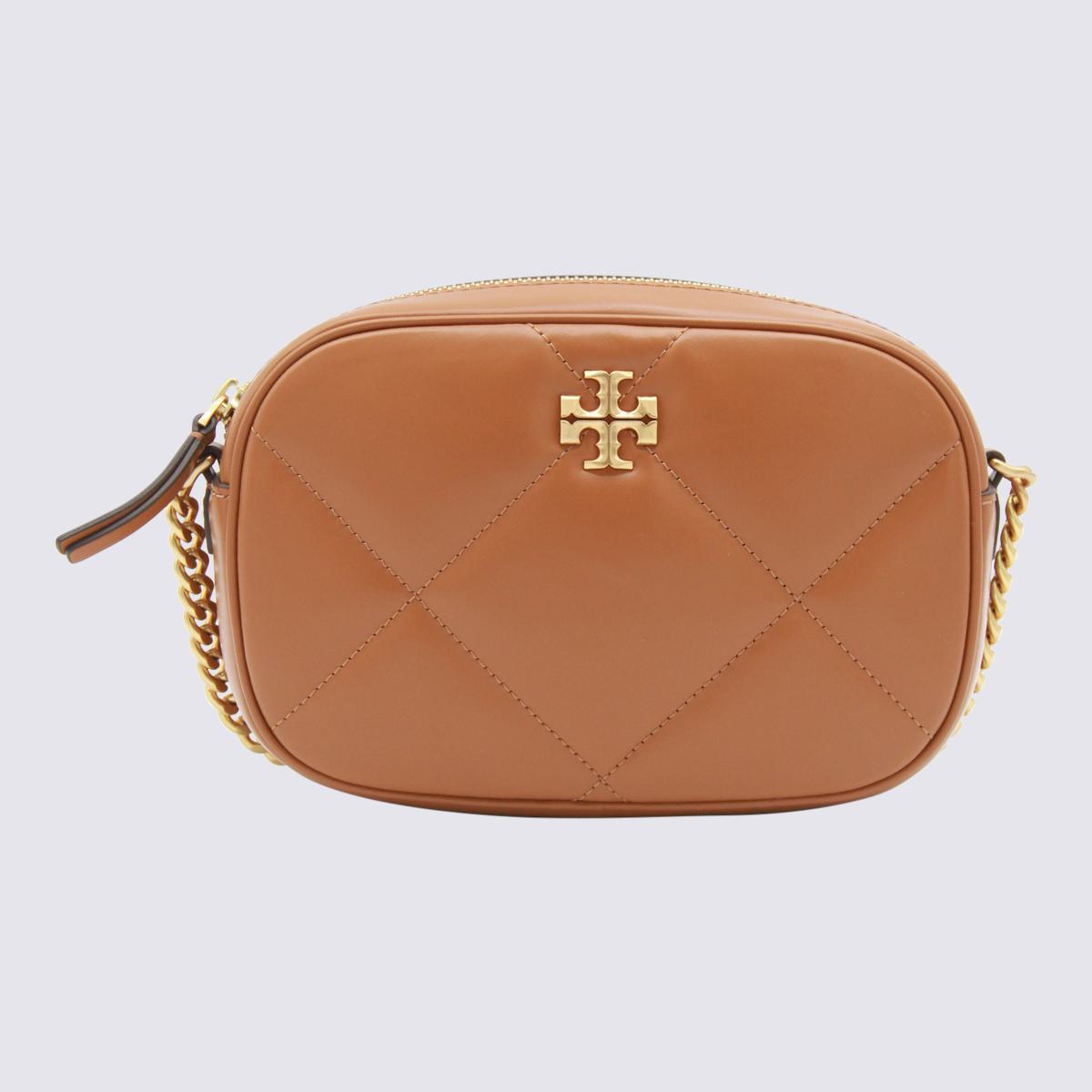 Tory Burch brun läderaxelväska