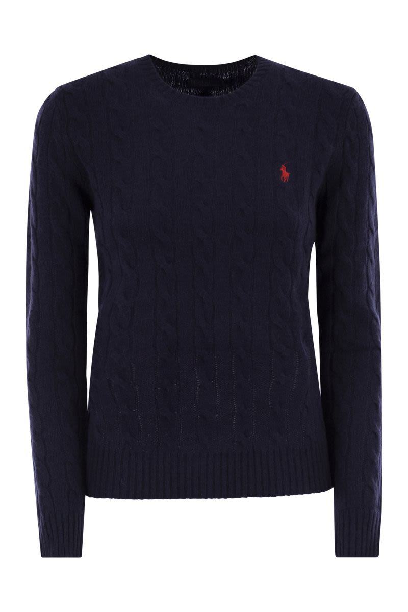 Polo Ralph Lauren flätad ull- och kashmirtröja med rund hals