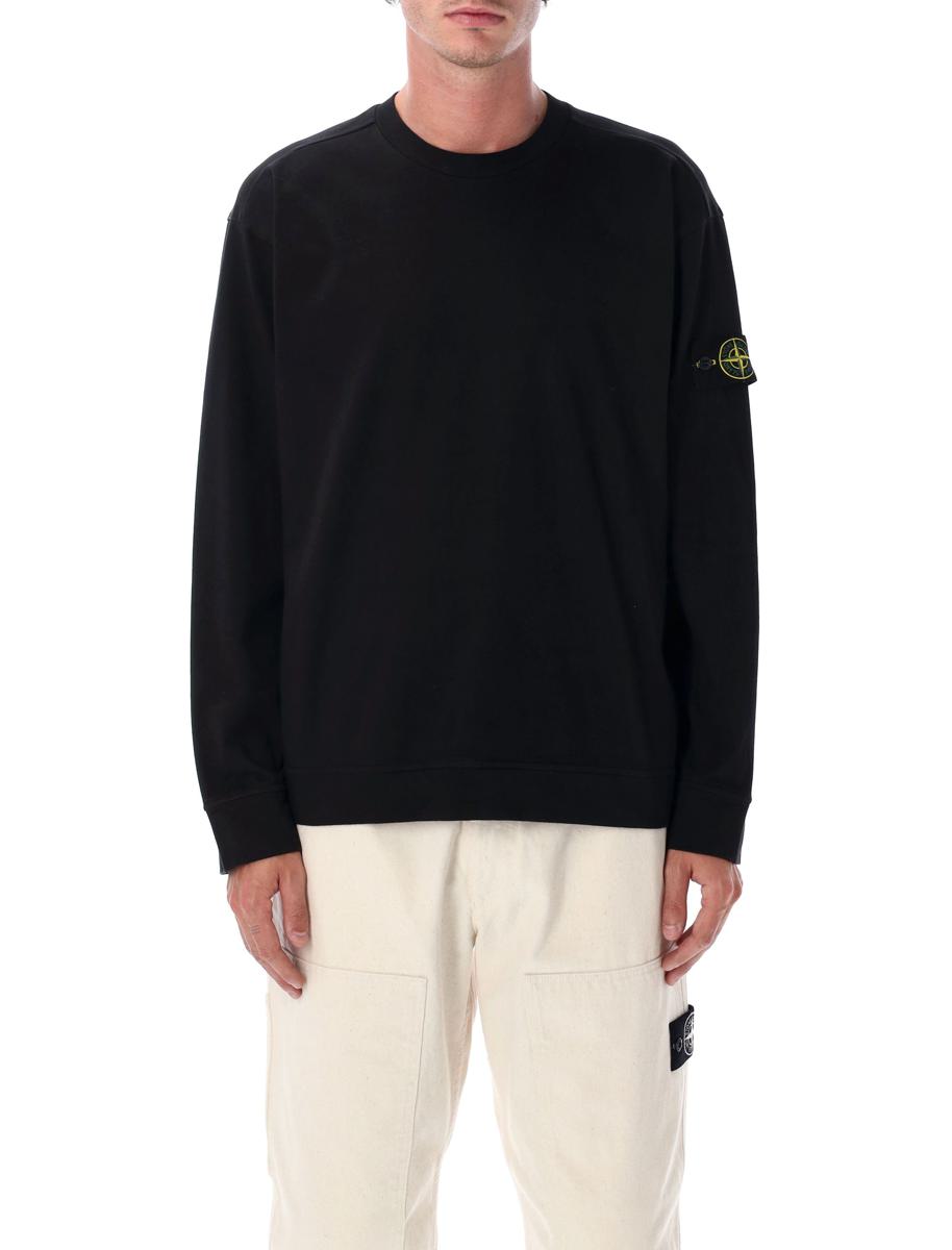 Stone Island Tröja med rund hals och kraftig bomull