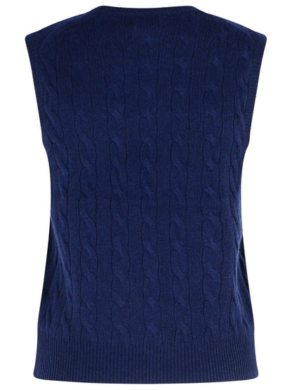 Polo Ralph Lauren Marinblå ull- och kashmirväst