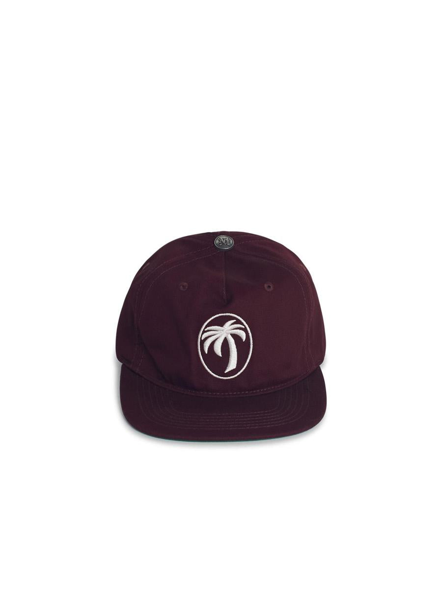 Palm Angels Oval vinröd bomullskeps