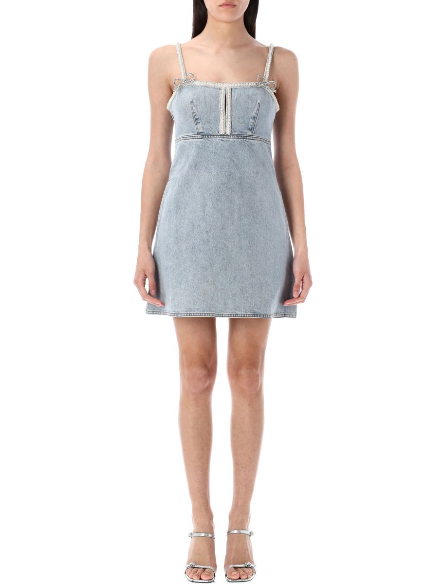 Självporträtt Denim Pärl Miniklänning