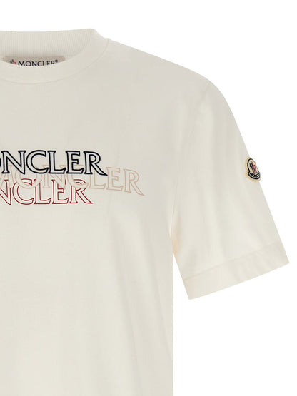 Moncler Flockad Logotyp T-shirt