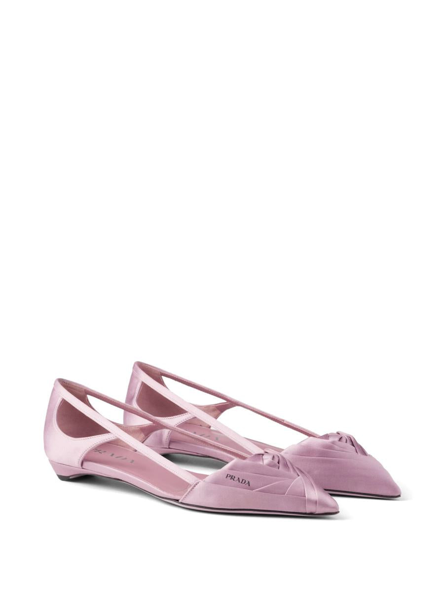 Prada Ballerinor med Satinfinish och Utskurna Utskurna