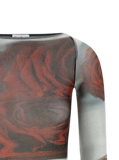 Jean Paul Gaultier topp med "De röda suddiga rosorna"