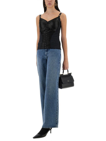 Dolce &amp; Gabbana Satin Bustier Topp