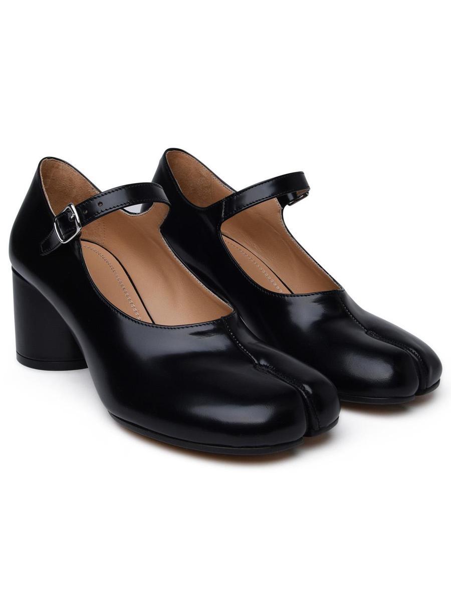 Maison Margiela svarta läderpumps